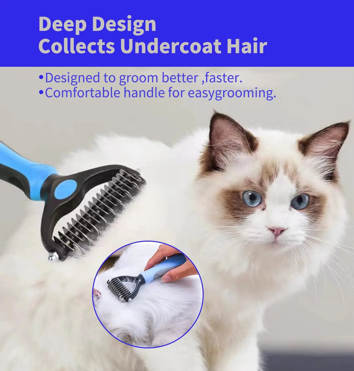 Le peigne retire le sous-poil d’un chat