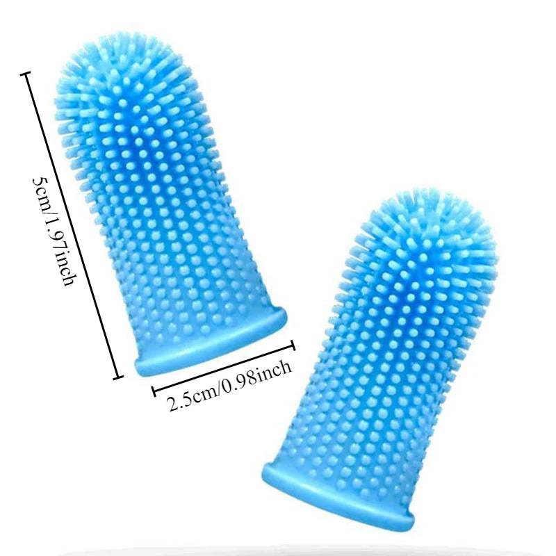Dimensions de la brosse à dents à doigt : 5 × 2,5 cm