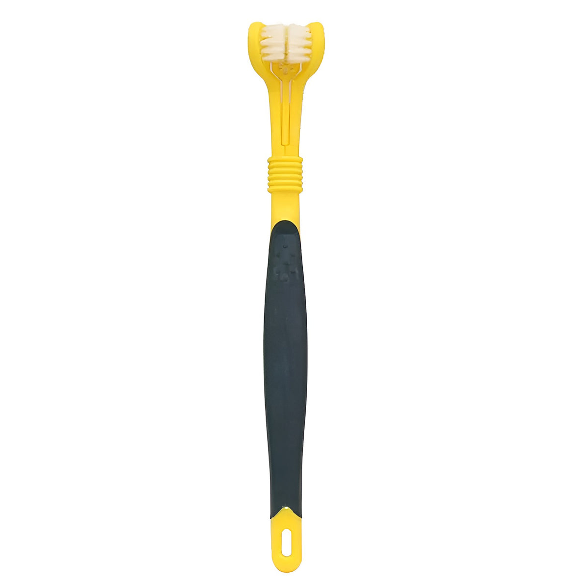 Brosse à dents 3 faces jaune et noire