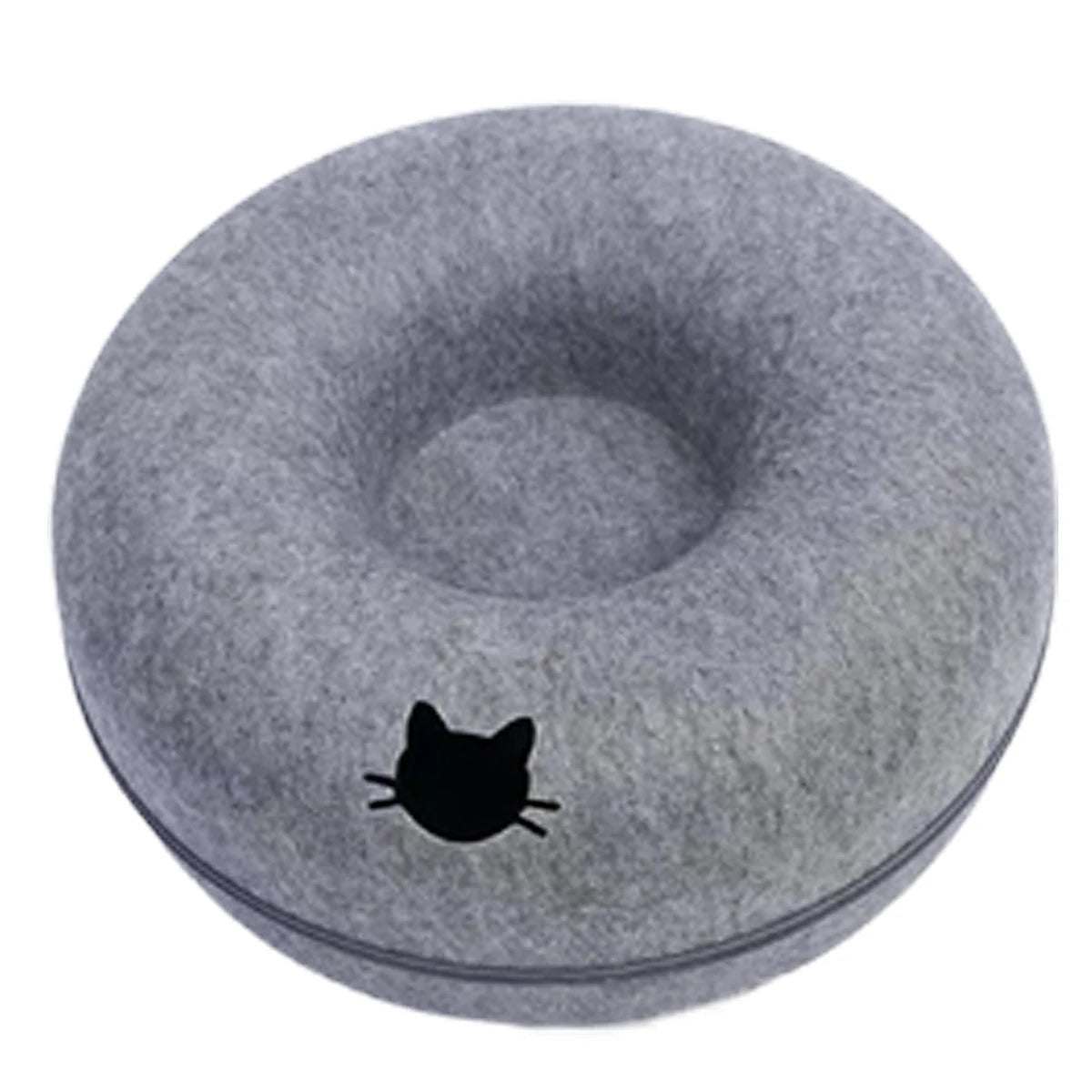 Tunnel donut gris foncé avec tête de chat