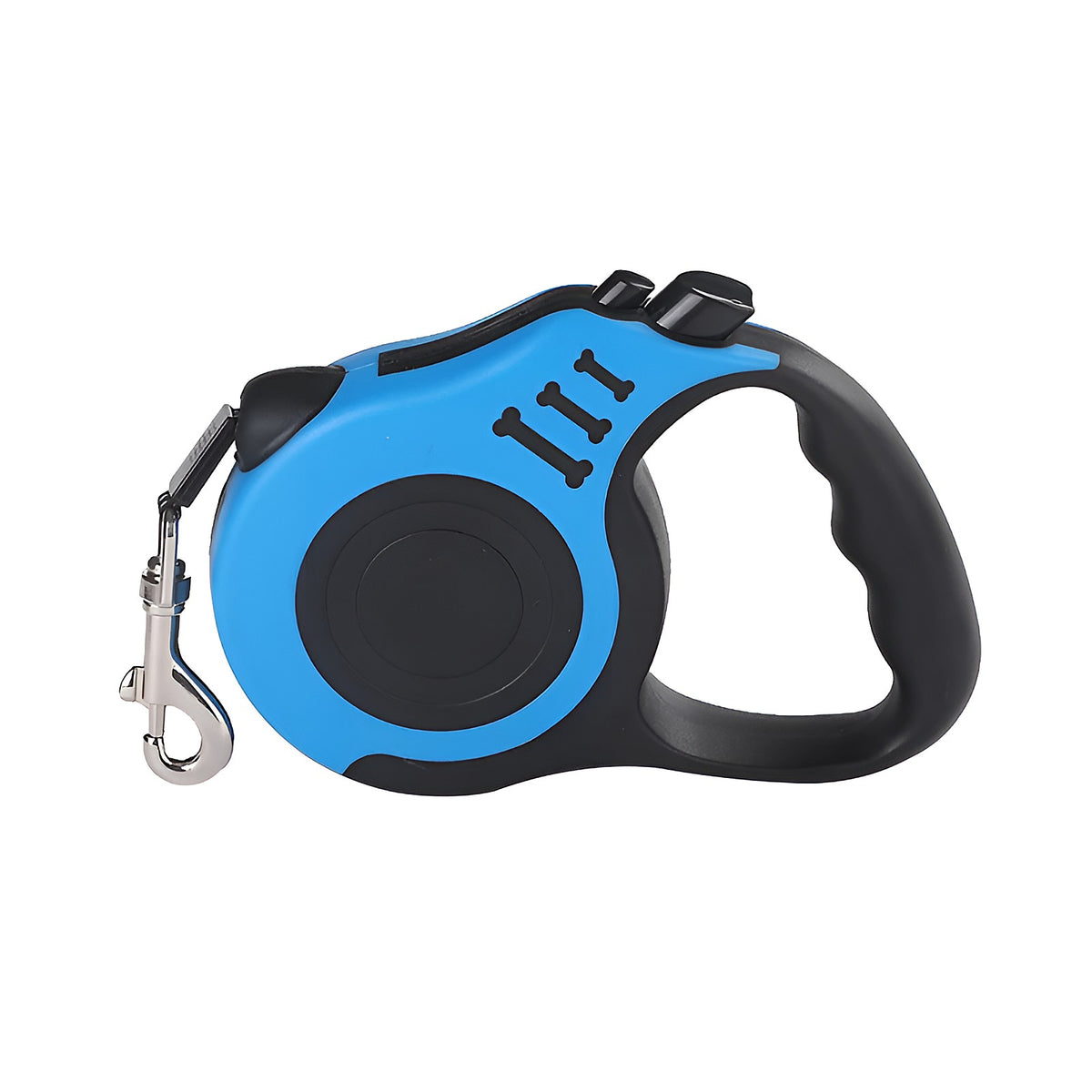 Laisse à enrouleur bleue et noire