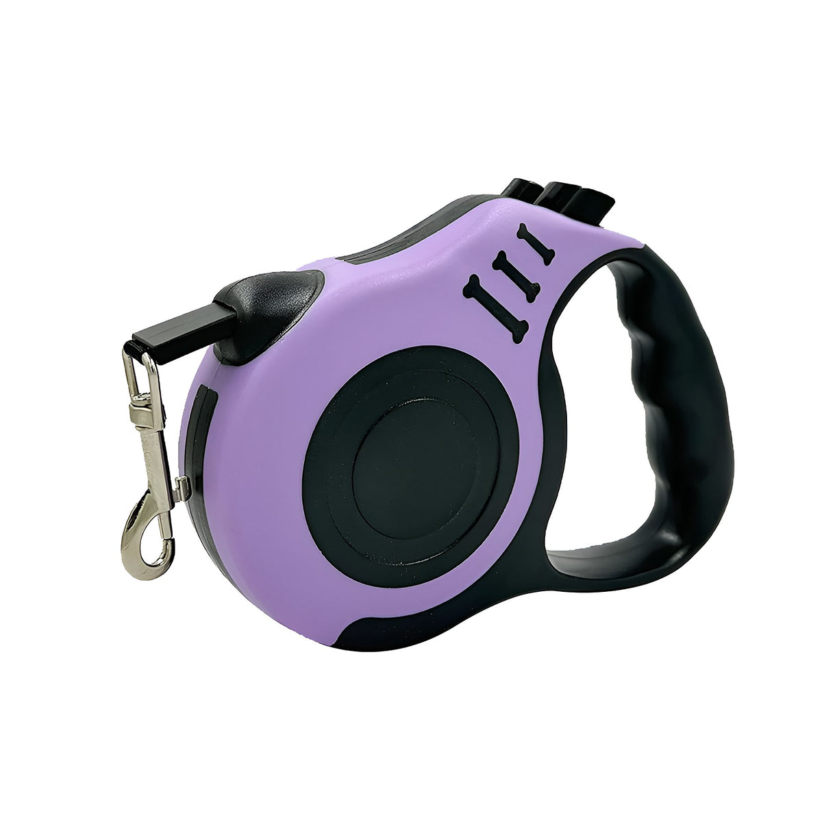 Laisse à enrouleur violette et noire