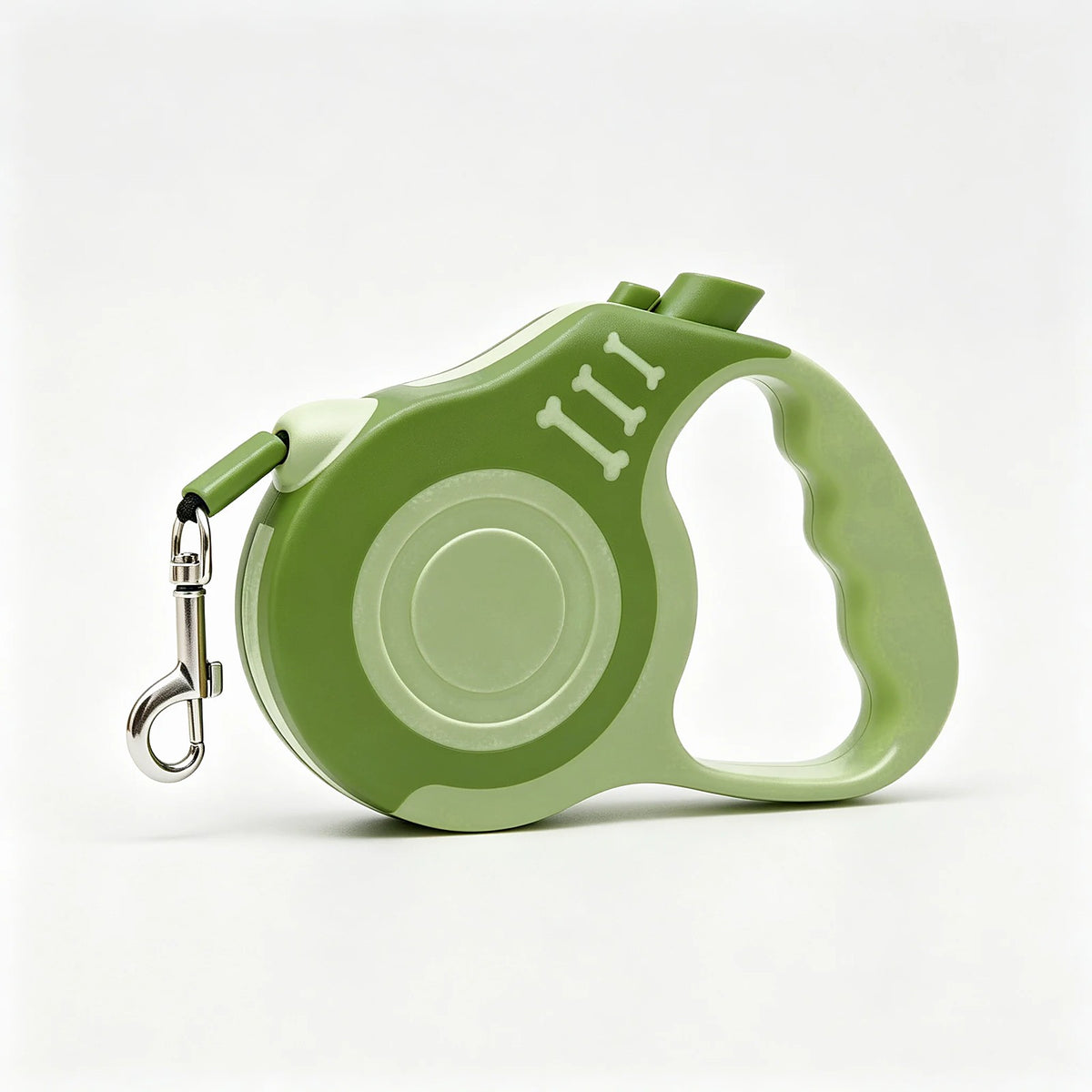 Laisse à enrouleur vert olive