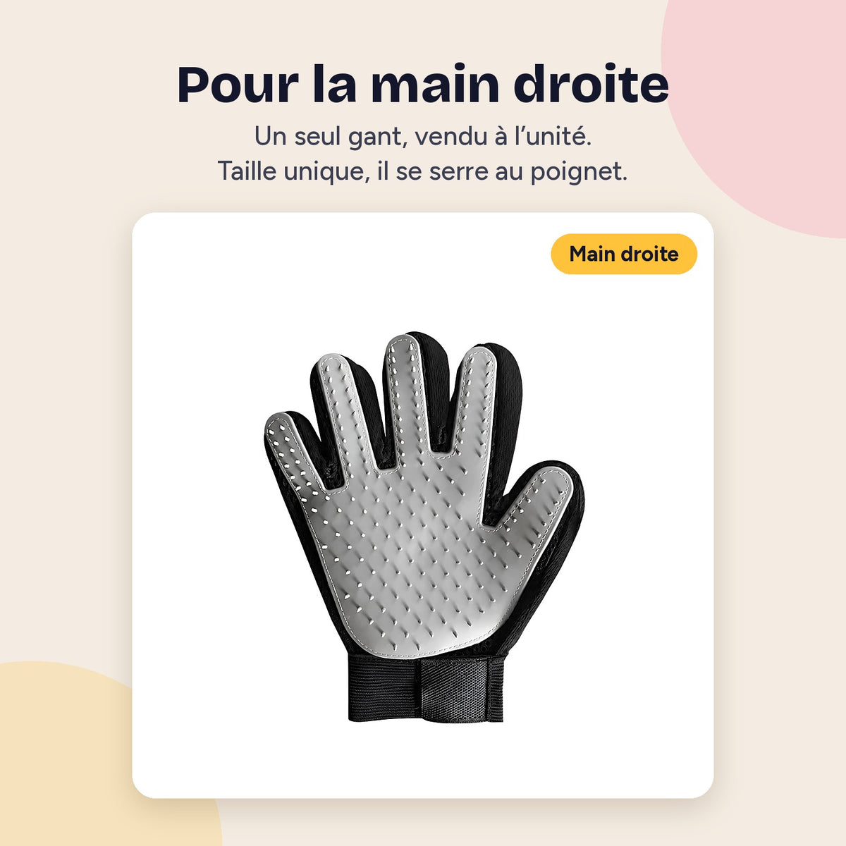 Un seul gant, pour la main droite, taille unique