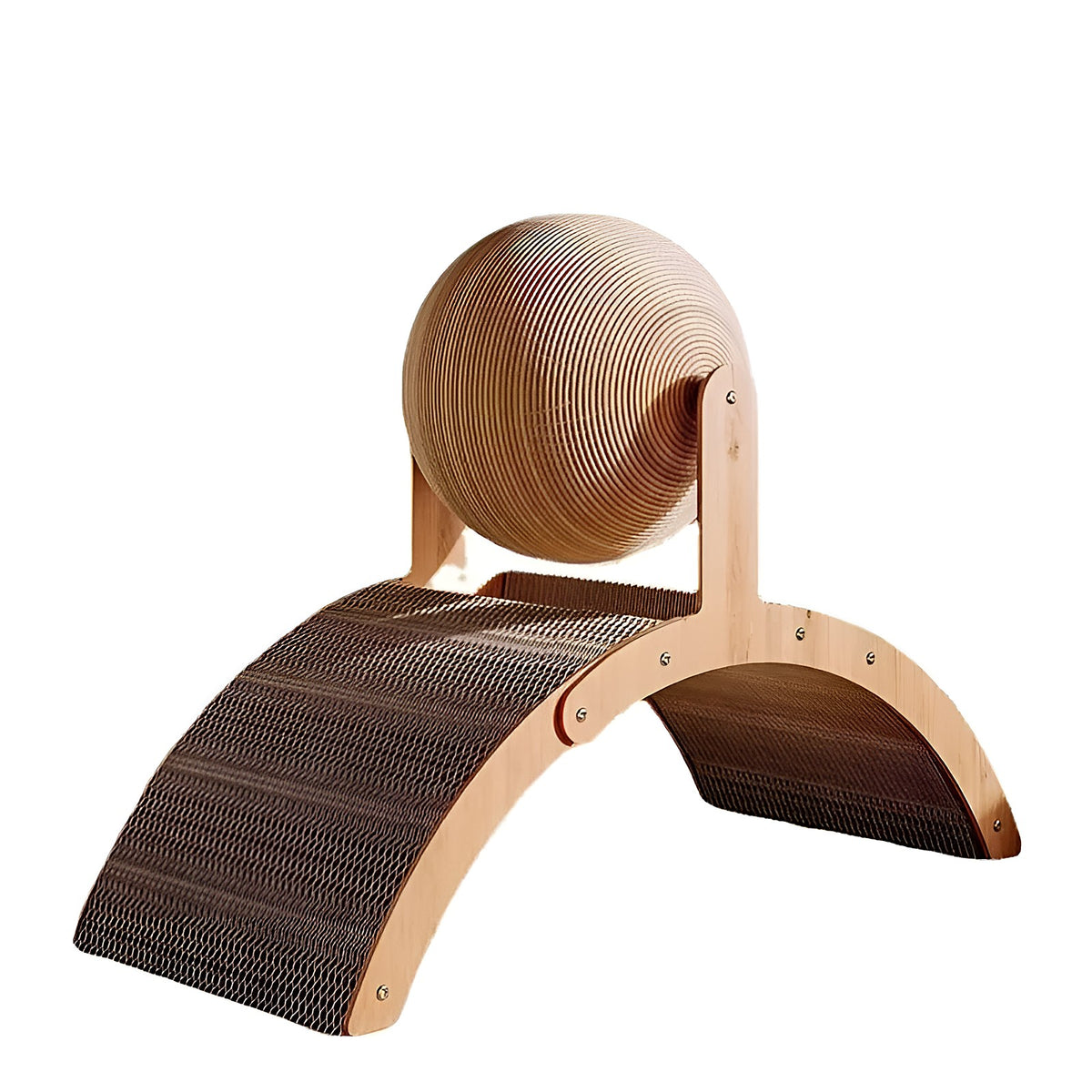 Griffoir arche avec boule, cadre en bois