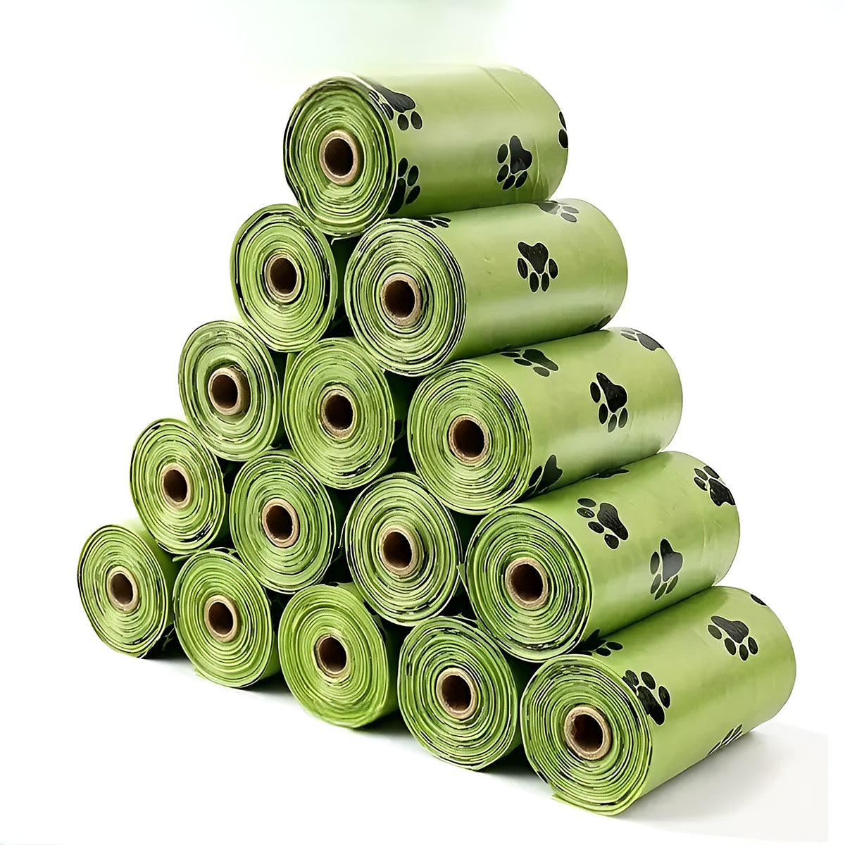 Lot de rouleaux de sacs à crottes verts