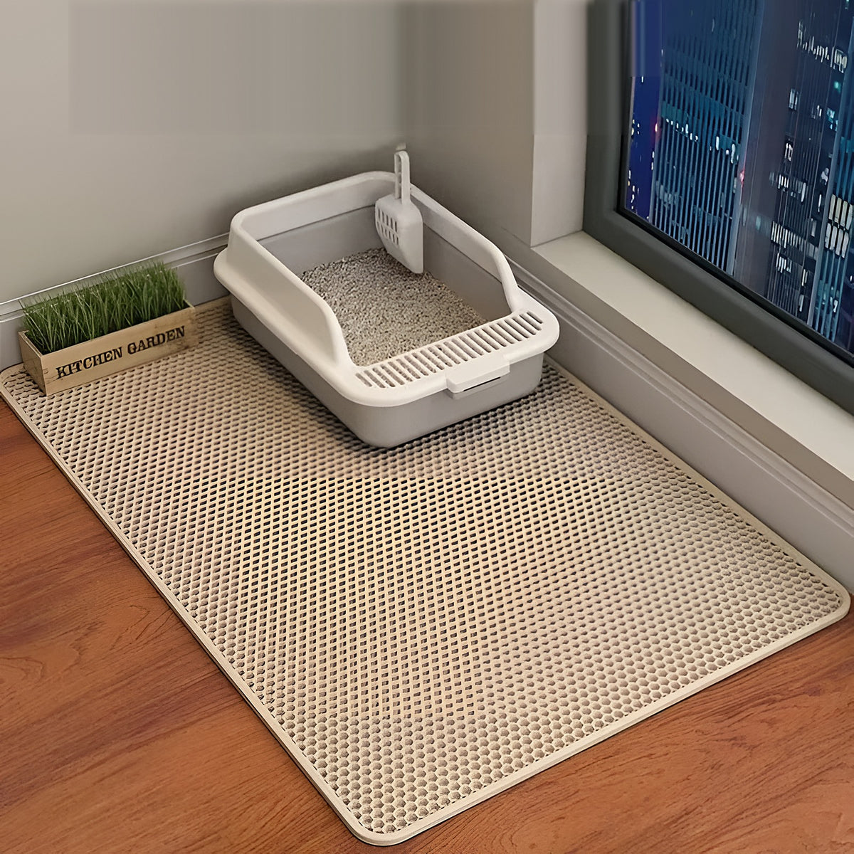 Tapis de litière beige